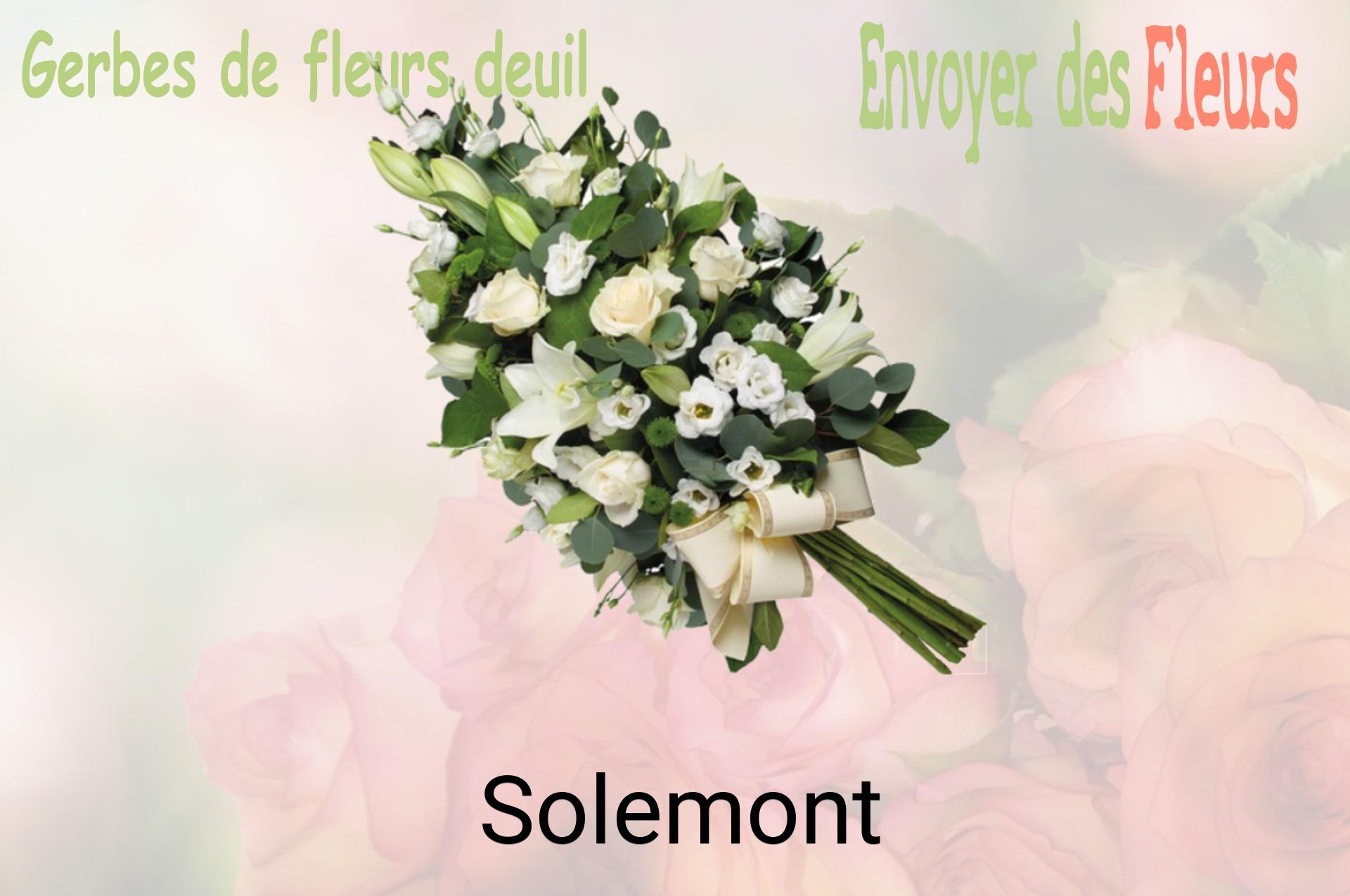 Gerbe de fleurs de deuil livrée à Solemont